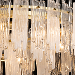 Люстра круглая с прозрачными стержнями разной длины Textured Glass Chandelier варинант исполнения - 5 | Loft Concept в Москве