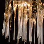 Люстра подвесная круглая в виде ветвей деревьев бронзового цвета с прозрачными подвесками-каплями Droplet Chandelier варинант исполнения - 6 | Loft Concept в Москве