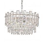 Круглая люстра с хрустальными подвесками на серебряном каркасе Gorgeous Crystal Light варинант исполнения - 10 | Loft Concept в Москве