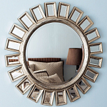 Зеркало-солнце в серебряной раме Silver Sun варинант исполнения - 1 | Loft Concept в Москве