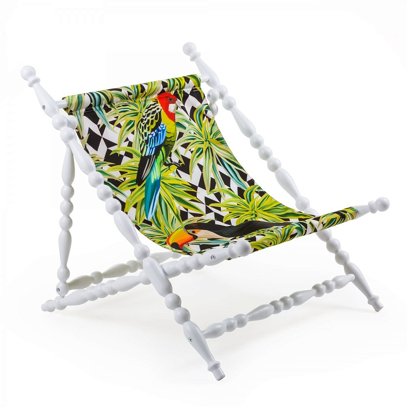  Seletti Heritage Foldable Deckchair Parrots white     | Loft Concept 