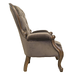 Кресло с мягкой обивкой из коричневого велюра на 4-х деревянных ножках Evelyn Classical Armchair варинант исполнения - 1 | Loft Concept в Москве
