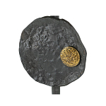 Столик приставной с абстрактным основанием и акцентом в виде золотистого диска Heavenly Space варинант исполнения - 5 | Loft Concept в Москве