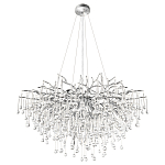 Люстра подвесная с прозрачными стеклянными подвесками в форме капель Диаметр 100 см Droplet Chandelier варинант исполнения - 14 | Loft Concept в Москве