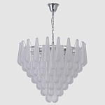 Люстра с подвесками из рифленного стекла в форме капель Textured Glass Chandelier варинант исполнения - 10 | Loft Concept в Москве