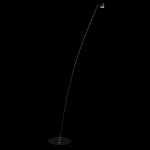 Торшер с изогнутой черной металлической стойкой и цилиндрическим плафоном Davide Groppi варинант исполнения - 2 | Loft Concept в Москве