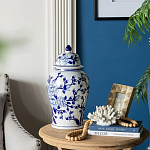 Ваза с крышкой и синим цветочным узором Blue & White Ornament  варинант исполнения - 8 | Loft Concept в Москве