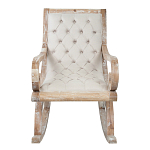 Кресло-качалка с мягкой обивкой из льна Ella Armchair beige варинант исполнения - 1 | Loft Concept в Москве