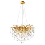 Люстра подвесная с прозрачными стеклянными подвесками в форме капель Диаметр 60 см Droplet Chandelier варинант исполнения - 2 | Loft Concept в Москве