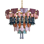 Люстра круглая с декором из разноцветных элементов в виде листьев Changing Seasons варинант исполнения - 10 | Loft Concept в Москве