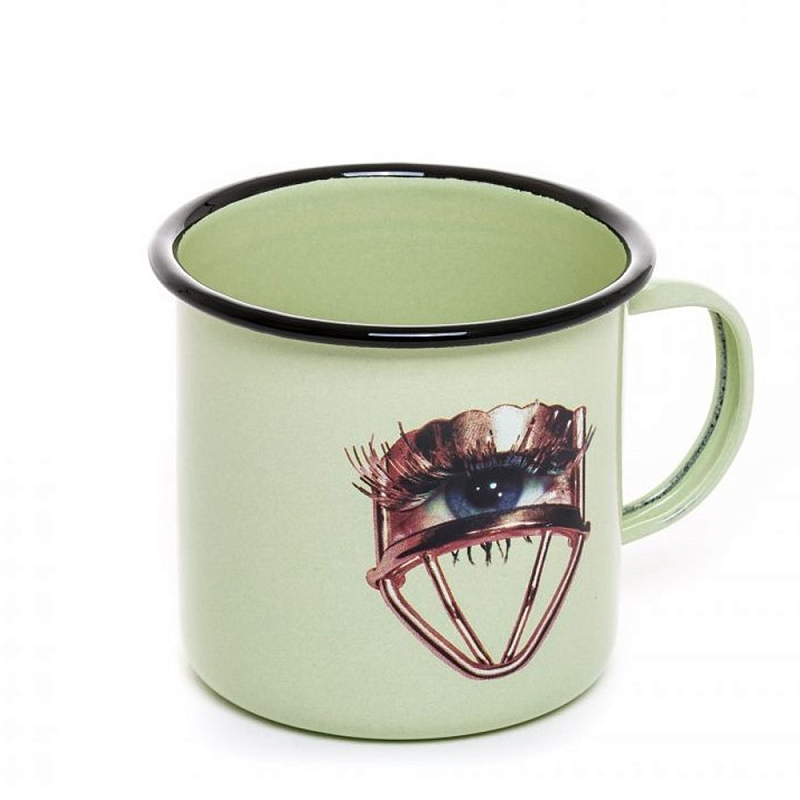 Кружка Seletti Mug Eye Салатовый Коричневый в Москве | Loft Concept 