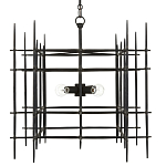 Люстра черная квадратной остроконечной формы Black Square варинант исполнения - 3 | Loft Concept в Москве