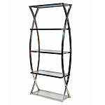 Металлический стеллаж со стеклянными полками Molecule варинант исполнения - 1 | Loft Concept в Москве