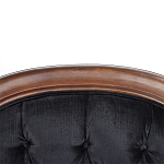 Кресло с мягкой обивкой из черного велюра на 4-х деревянных ножках Evelyn Classical Armchair варинант исполнения - 4 | Loft Concept в Москве