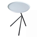 Столик приставной с круглой серой столешницей и черным основанием Round Stable Table варинант исполнения - 2 | Loft Concept в Москве