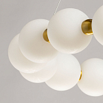 Люстра круглая с матовыми белыми шарами PEARLS Suspension варинант исполнения - 10 | Loft Concept в Москве