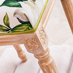 Банкетка из натурального бука золотистая с изображением птиц и цветов Blooming Bird варинант исполнения - 4 | Loft Concept в Москве