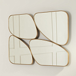 Зеркало в ассиметричной раме золотистого цвета Chaotic варинант исполнения - 3 | Loft Concept в Москве