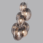 Люстра подвесная с 8-ю круглыми плафонами из рельефного стекла Disc Light варинант исполнения - 3 | Loft Concept в Москве