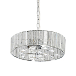 Люстра круглая на цепи цвета хром с прозрачными рельефными хрустальными пластинами Textured Glass Chandelier варинант исполнения - 1 | Loft Concept в Москве