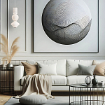 Подвесной светильник белого цвета с тремя геометрическими плафонами Alora Mood варинант исполнения - 7 | Loft Concept в Москве