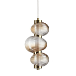 Подвесной светильник с 3-мя рифлеными стеклянными шарами Marcelh Light варинант исполнения - 1 | Loft Concept в Москве