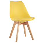 Стул с основой из пластика и мягким сиденьем Arvika Yellow варинант исполнения - 1 | Loft Concept в Москве