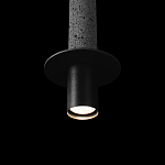 Подвесной светильник с узким цилиндрическим плафоном и черным металлическим декором Concrete Pipe варинант исполнения - 7 | Loft Concept в Москве