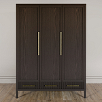 Большой Шкаф Primo Темный орех с 3 дверьми и 3 выдвижными ящиками варинант исполнения - 1 | Loft Concept в Москве