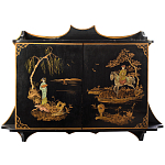 Винтажная полка в Китайском стиле c ручной росписью Chinese Shelf Black варинант исполнения - 1 | Loft Concept в Москве