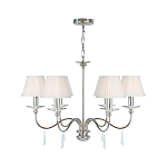 Люстра цвета никель с прозрачными стеклянными подвесками в форме капель Elstead Lighting варинант исполнения - 2 | Loft Concept в Москве