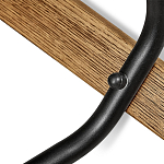 Барный стул со спинкой и металлической подставкой на 4-х деревянных ножках Бежевый Велюр Vendramin Chair варинант исполнения - 6 | Loft Concept в Москве