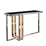 Консоль в современном стиле с черной стекляной столешницей Console with Black Glass варинант исполнения - 1 | Loft Concept в Москве