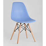 Пластиковый стул на ножках из массива бука Eames Blue варинант исполнения - 1 | Loft Concept в Москве