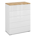 Комод с белым глянцевым фасадом с 5-ю ящиками Grace of Furniture  варинант исполнения - 1 | Loft Concept в Москве