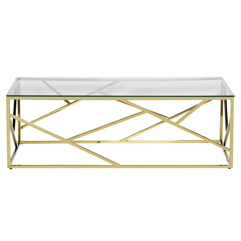   Serene Furnishing Gold Clear Glass Top coffee table      | Loft Concept 