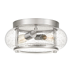 Потолочный светильник цвета никель с плафоном из прозрачного фактурного стекла Quoizel варинант исполнения - 1 | Loft Concept в Москве