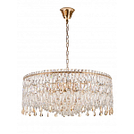 Люстра круглая с хрустальными подвесками на золотистом каркасе Roul Crystal Light варинант исполнения - 9 | Loft Concept в Москве