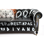 Диван Честерфильд граффити graffiti Orange Sofa натуральная кожа варинант исполнения - 9 | Loft Concept в Москве