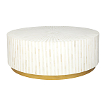 Стол журнальный Белый RADIAL BONE INLAY COFFEE TABLE NATURAL варинант исполнения - 1 | Loft Concept в Москве