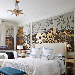 Обои ручная роспись в стиле Арт-деко Rateau Colourway SC-243 on Deep Rich Gold gilded paper варинант исполнения - 1 | Loft Concept в Москве