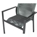 Стул темно-серый с высокой плетеной спинкой и сиденьем Braided Strength варинант исполнения - 7 | Loft Concept в Москве