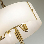 Люстра на штанге с белым круглым плафоном на бронзовом основании с вертикальным декором из металлических трубок Sohne варинант исполнения - 4 | Loft Concept в Москве