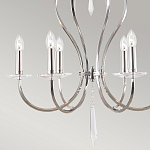 Люстра цвета никель с 6-ю лампами и стеклянными подвесками Elstead Lighting варинант исполнения - 5 | Loft Concept в Москве