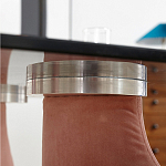 Обеденный стол со стеклянной столешницей и розовыми ножками с тканевой обивкой Wrigley варинант исполнения - 3 | Loft Concept в Москве