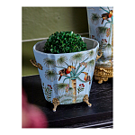 Кашпо из голубого фарфора с бронзовыми элементами Blue Garden варинант исполнения - 4 | Loft Concept в Москве