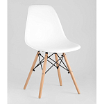 Пластиковый стул на ножках из массива бука Eames White  варинант исполнения - 1 | Loft Concept в Москве