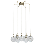 Люстра с 7-ю плафонами из прозрачного стекла в форме шара Orb Cascade  варинант исполнения - 4 | Loft Concept в Москве