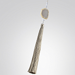 Люстра подвесная с 8-ю шарообразными плафонами из белого стекла с подвесками из камня и кисточками Agatelle варинант исполнения - 9 | Loft Concept в Москве