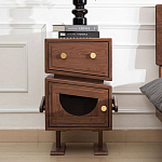 Тумбочка прикроватная с ящиком и дверцей Робот Robot Desk варинант исполнения - 1 | Loft Concept в Москве